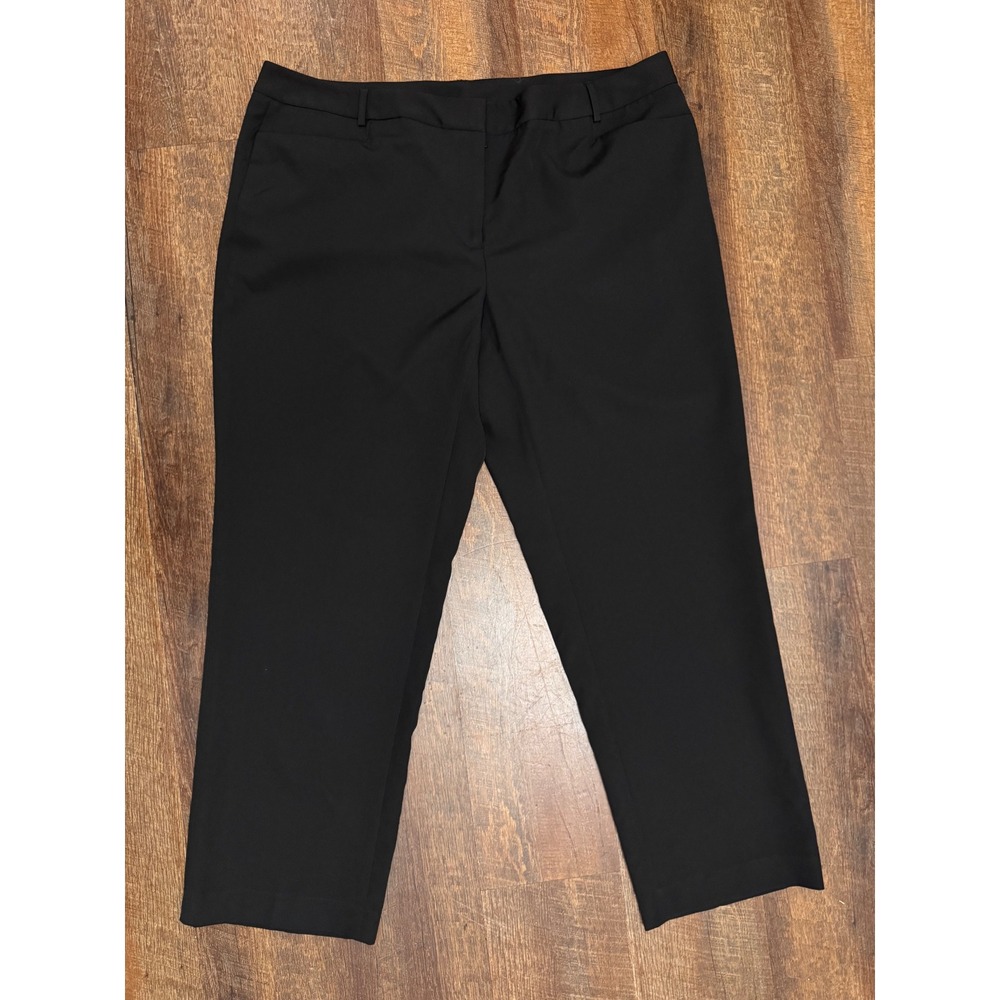 DKNY Women's 16W Black Stretch Straight Leg Dress Pants Plus Size Workwear